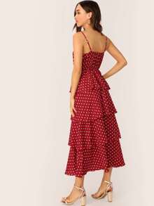 SHEIN Surplice Neck Layered Ruffle Cami Dress