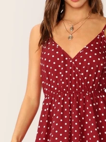 SHEIN Surplice Neck Layered Ruffle Cami Dress