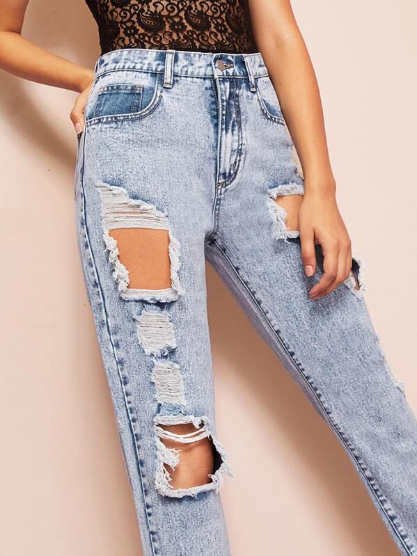 bleach destroy rip mom jeans