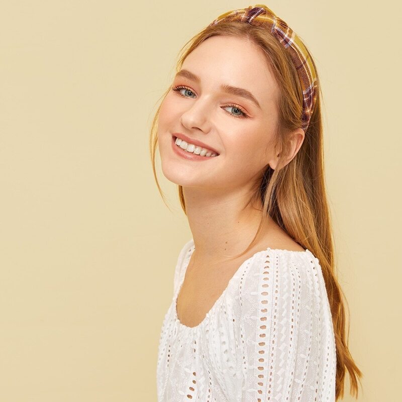 

Plaid Knot Headband, Ginger