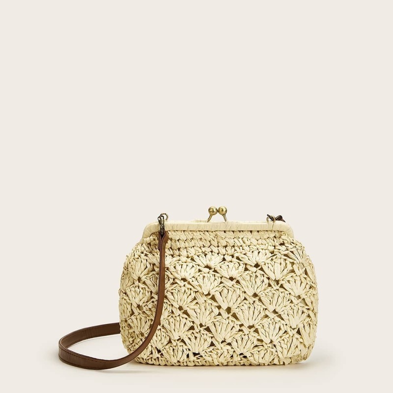 

Woven Straw Bag, Beige