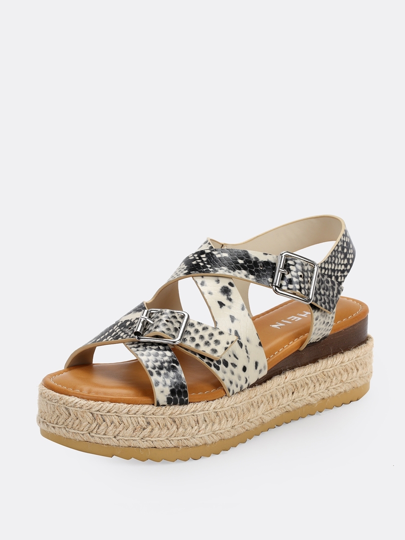 À Avec Bride Forme Plate Python Imprimé Boucle Sandales sdtxhQrC