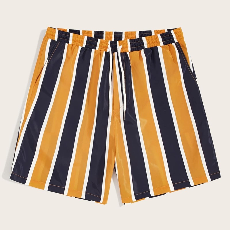 

Guys Drawstring Waist Striped Wind Shorts, Multicolor