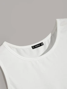 Manfinity Hypemode Men Cat Print Tank Top - White - View 3