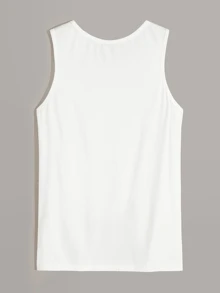 Manfinity Hypemode Men Cat Print Tank Top - White - View 2