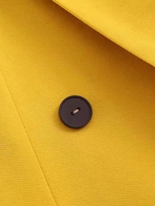 Blazer sólido con botones - Mostaza Amarilla - Ver 4