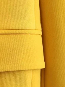Blazer sólido con botones - Mostaza Amarilla - Ver 6