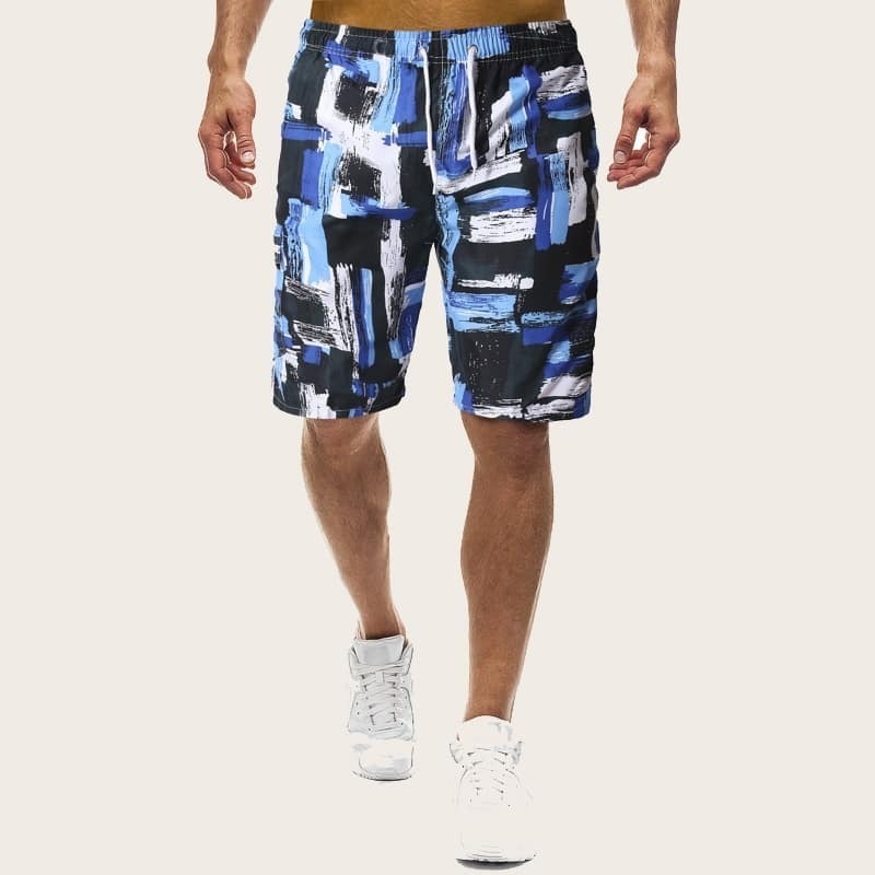 

Guys Colorful Striped Drawstring Bermuda Shorts, Multicolor