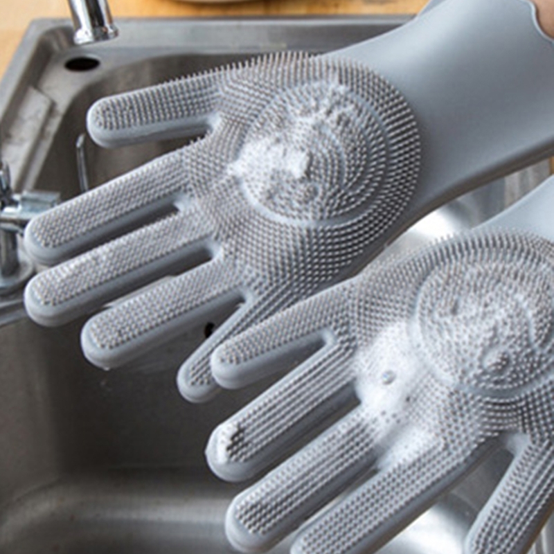 Silicone Cleaning Gloves 1pc, Grey