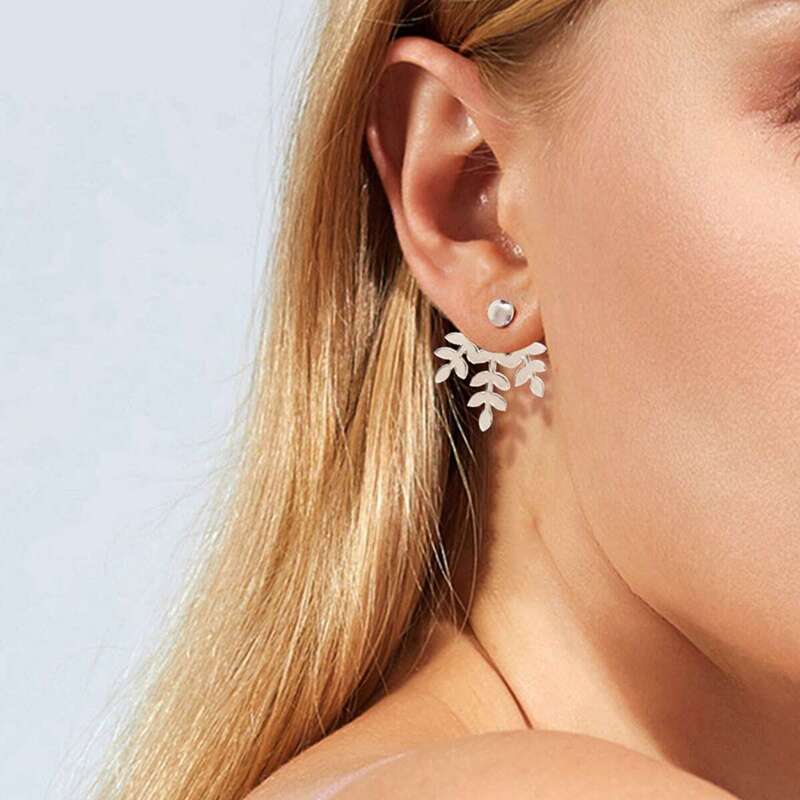 

Snowflake Shaped Earrings Jacket 1pair, Silver
