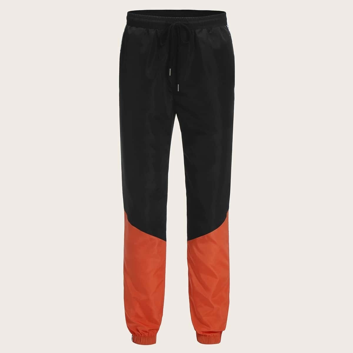 

Guys Drawstring Waist Letter Tape Side Wind Pants, Multicolor