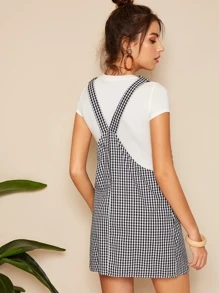 gingham overall skirt