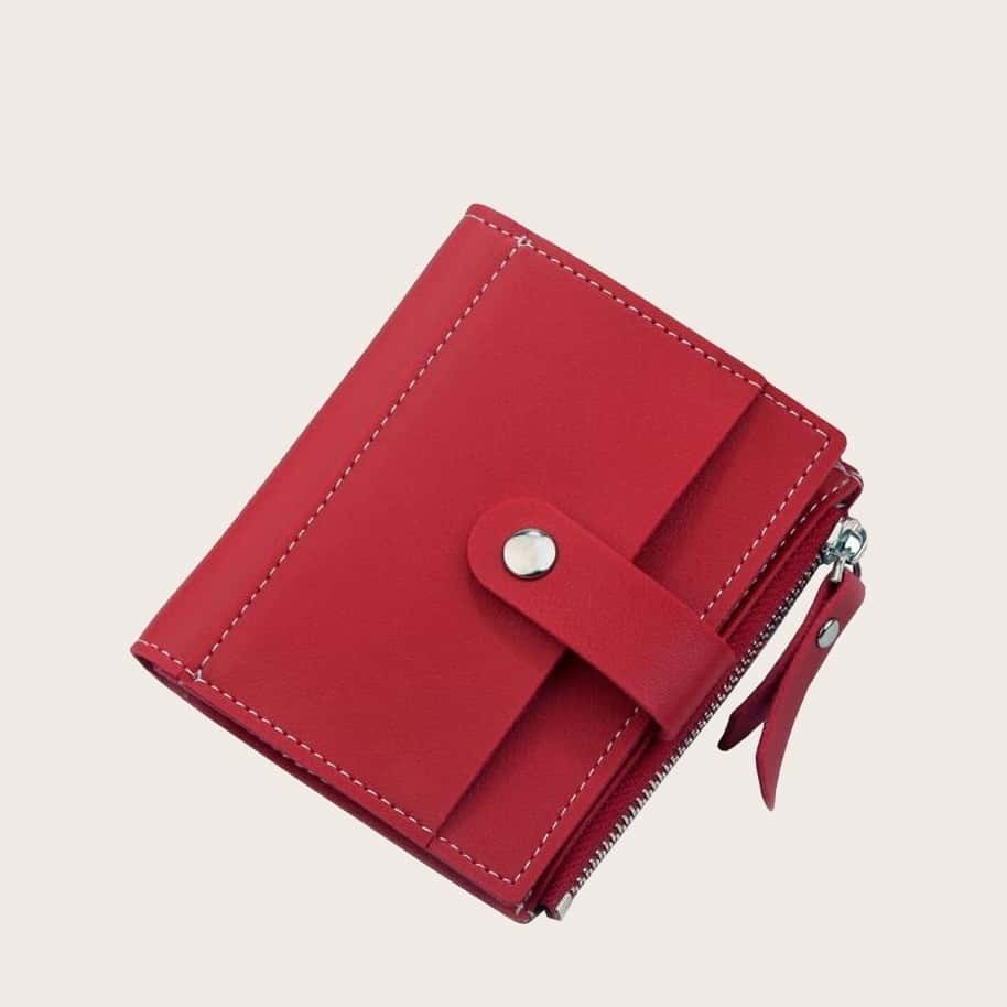 

Fold Over Side Zip Purse, Red