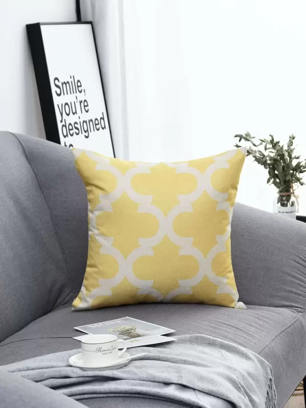 Geometric Pattern Print Cushion Cover Geometric Pillow Case Cover 1PC | SHEIN UK