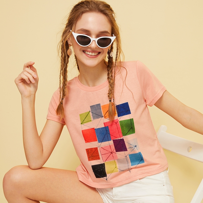 

Geo Pattern Tee, Pink