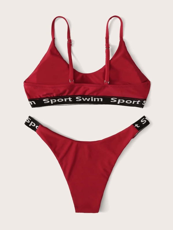 Tira Spaghetti Con Bikini De Cinta Set Letra A54jLRq3