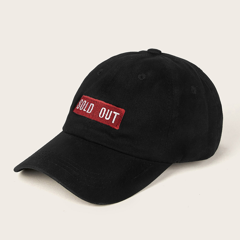 

Letter Embroidery Baseball Cap, Black