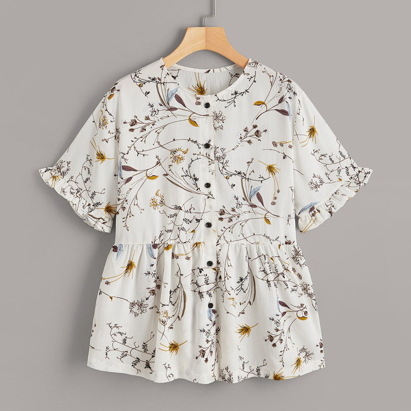 

Ditsy floral Button Front Blouse, Multicolor