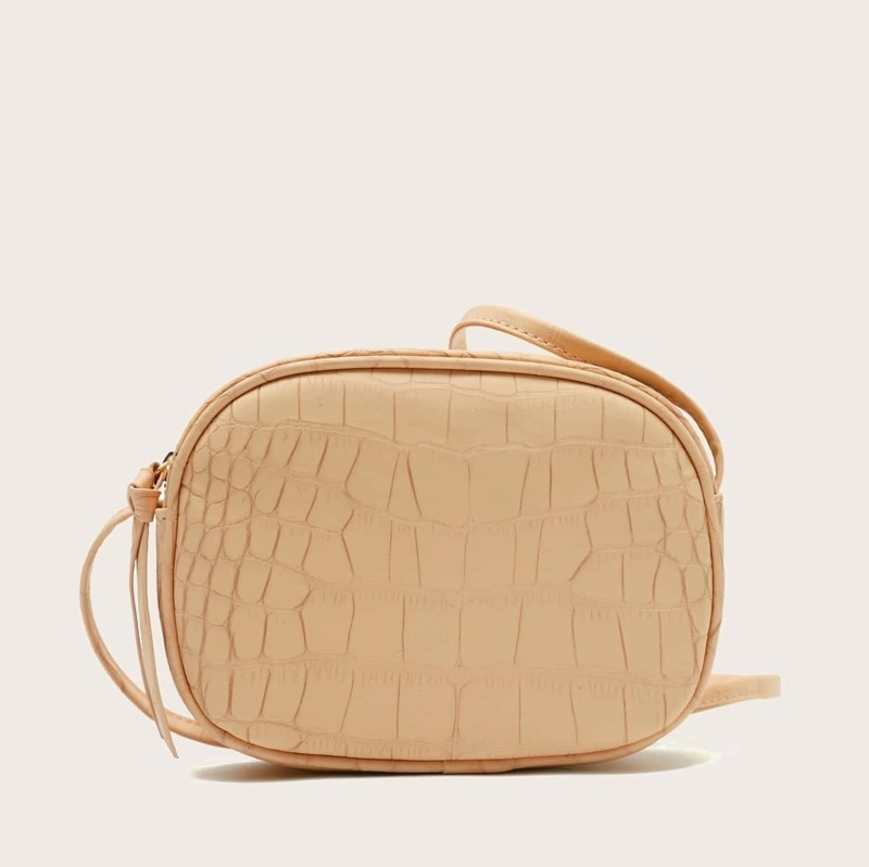 

Croc Embossed Crossbody Bag, Beige