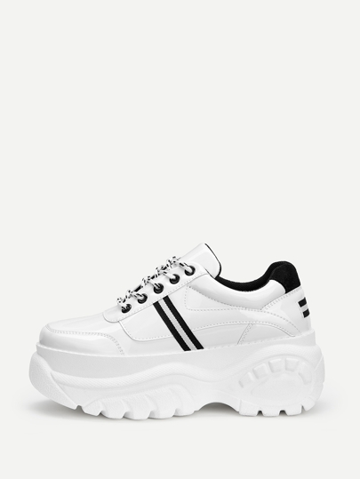 Shein lace up chunky sneakers clearance