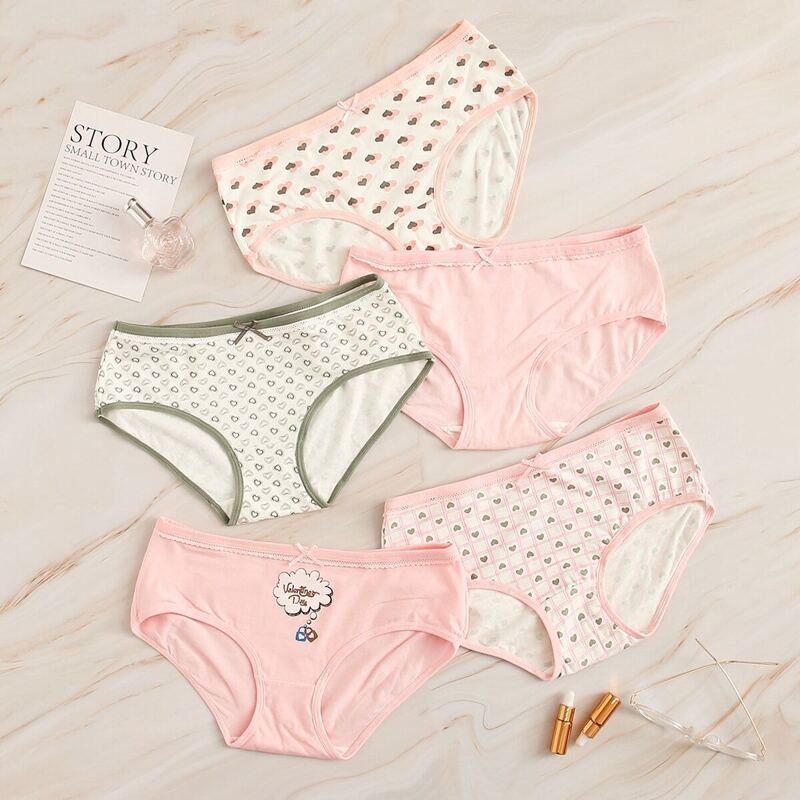 

Mixed Print Panty Set 5pack, Multicolor