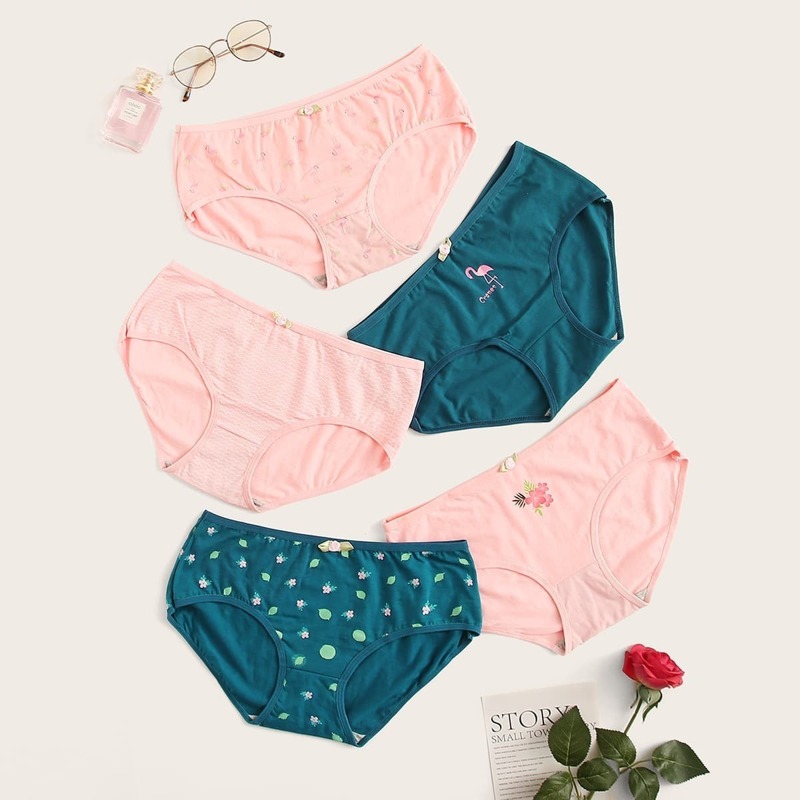 

Mixed Print Panty Set 5pack, Multicolor