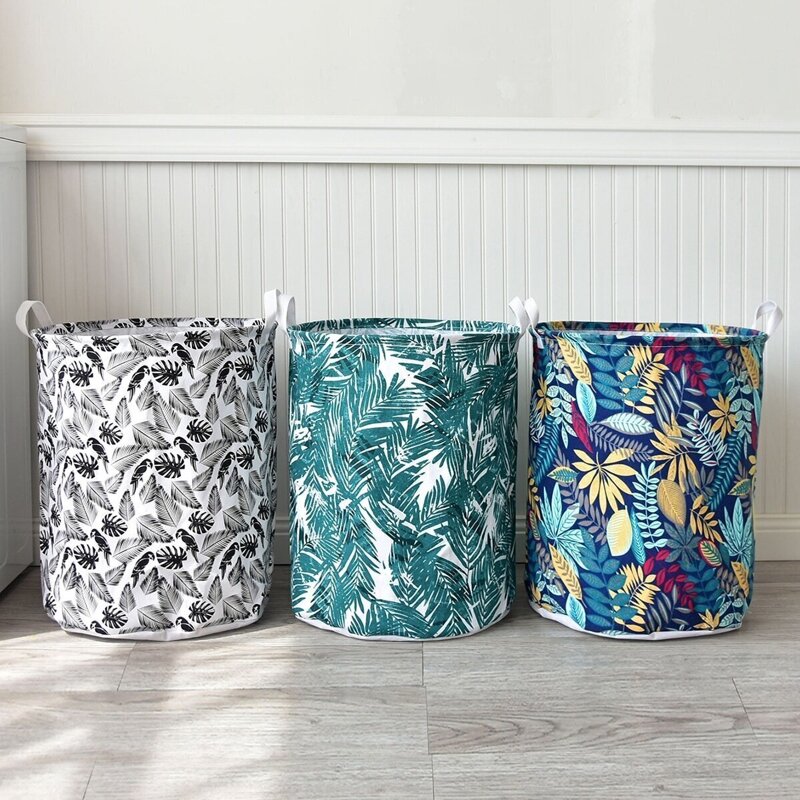 

Leaf Overlay Print Storage Basket 1pc, Multicolor