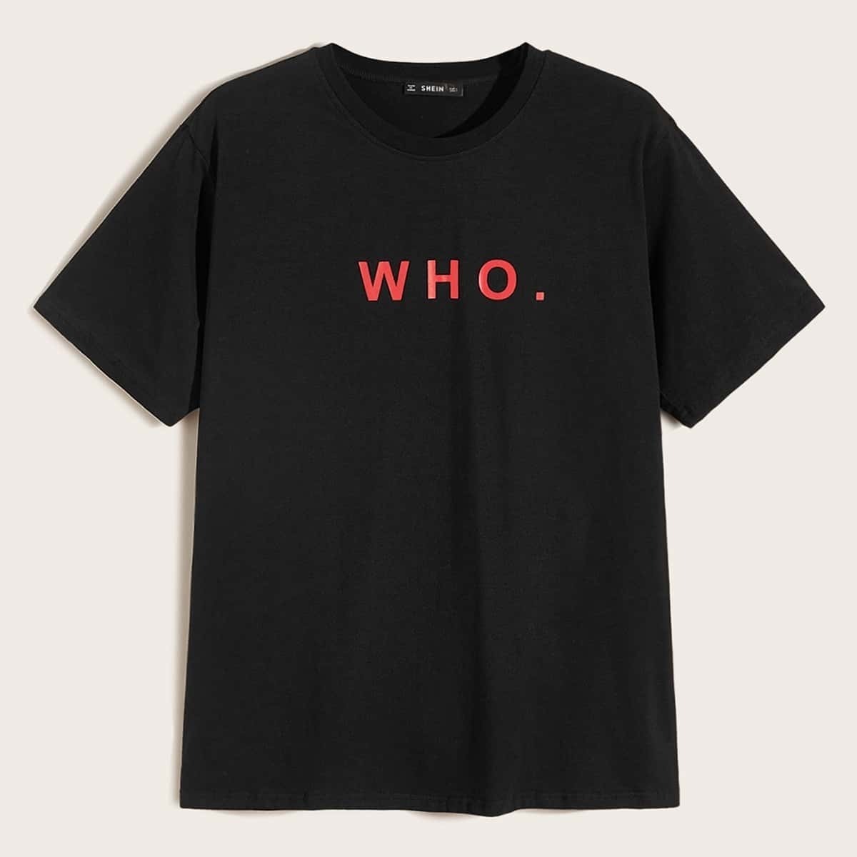 

Guys Letter Print Tee, Black