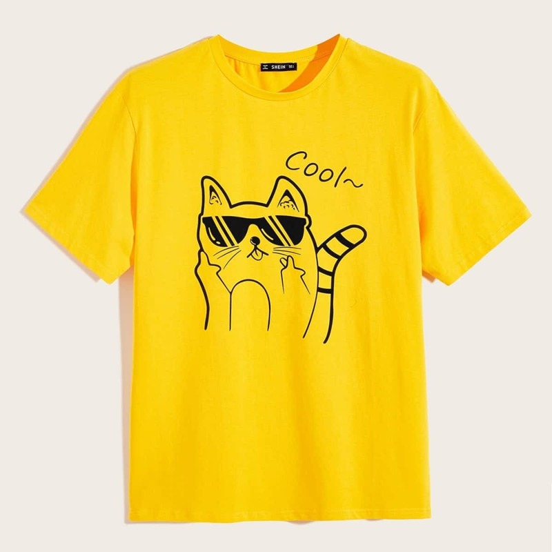 

Guys Letter & Cartoon Print Tee, Yellow bright