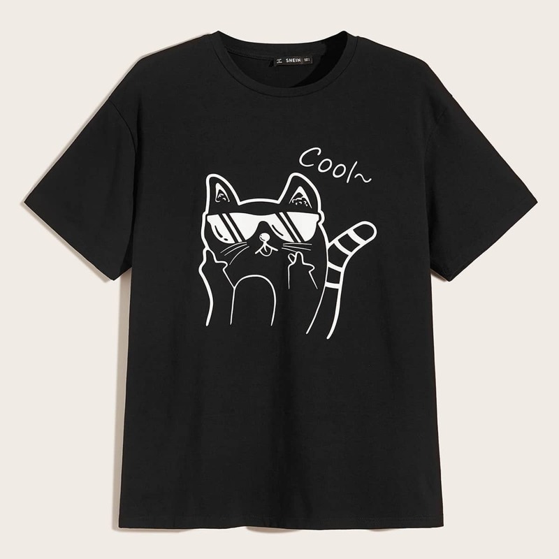

Guys Cartoon Print Tee, Black