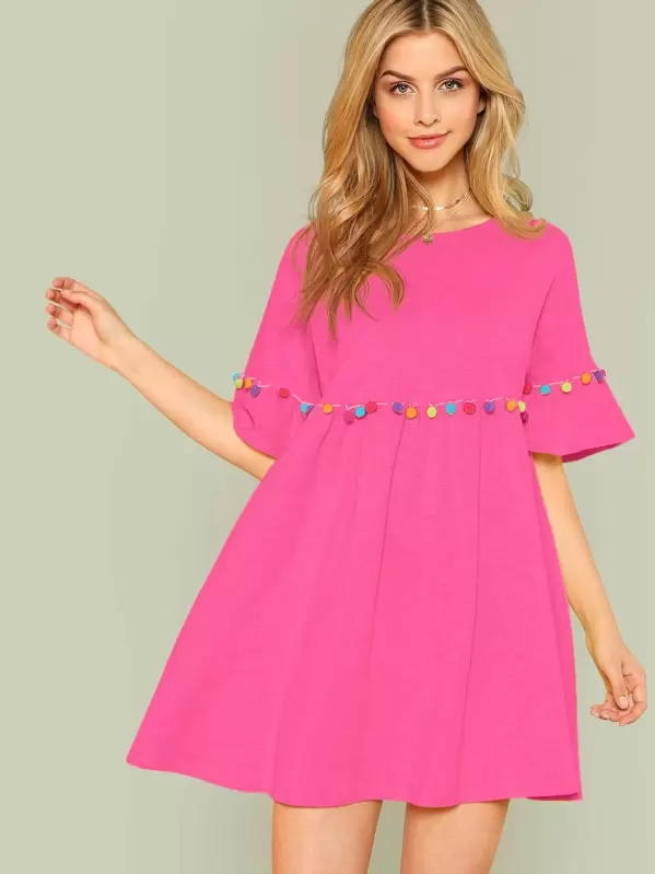 neon smock dress