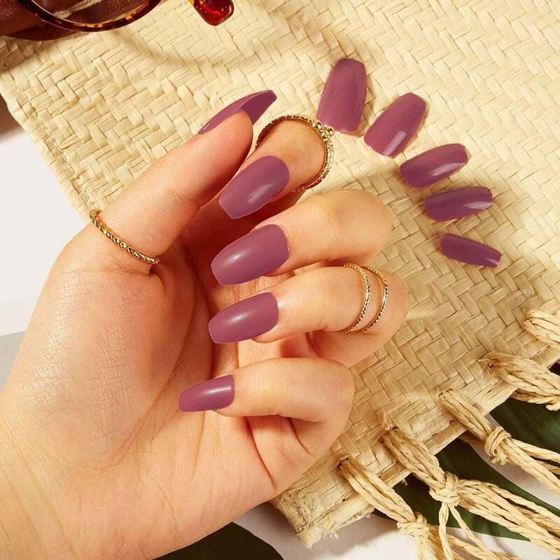 

Coffin Fake Nail 24pcs With Tape, Burgundy