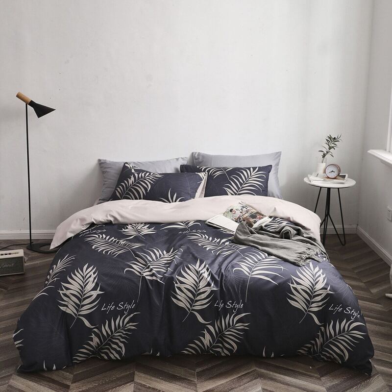 

Leaf Print Duvet Cover 1pc, Multicolor