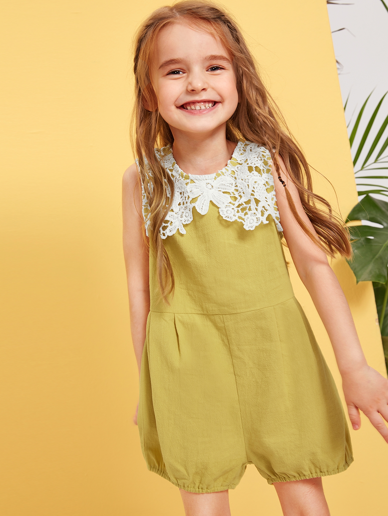 SHEIN Tuta con zip e pizzo da bambina | SHEIN ITALIA