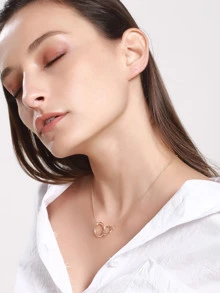 金色休閒項鍊 - 金黃色 - 查看 1