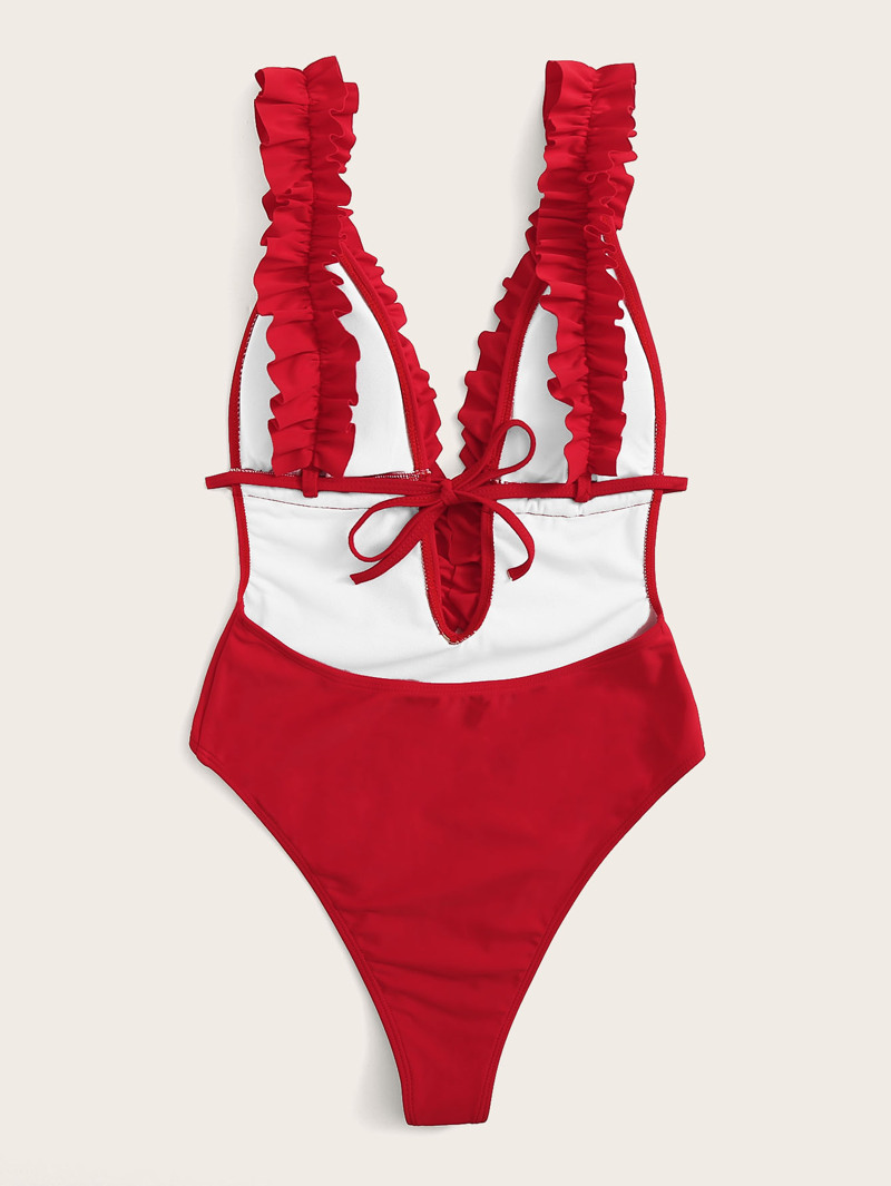 De Plis Cordon Avec Nu Bain Dos Maillot Et Pièce Une VqUpSMz