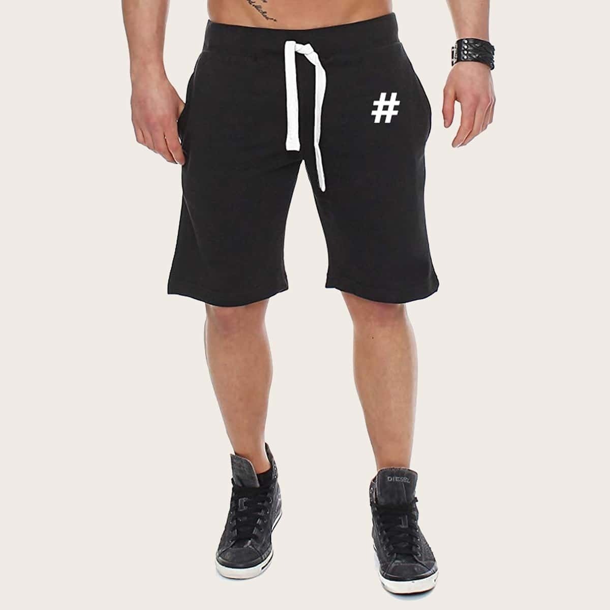 

Guys Drawstring Waist Track Shorts, Black