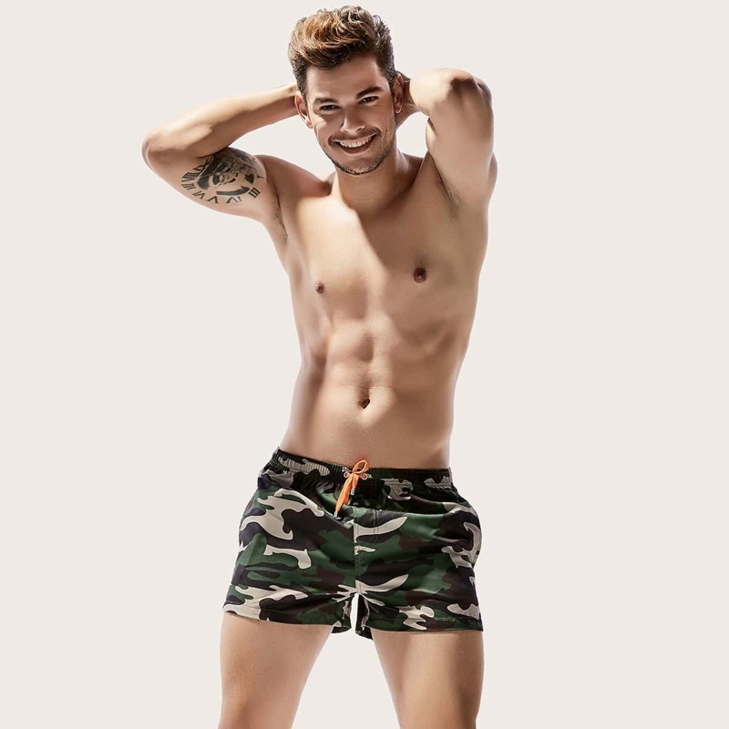 

Guys Camo Print Drawstring Waist Shorts, Multicolor