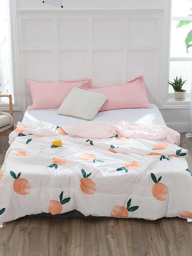 Orange Print Quilt 1pc Romwe