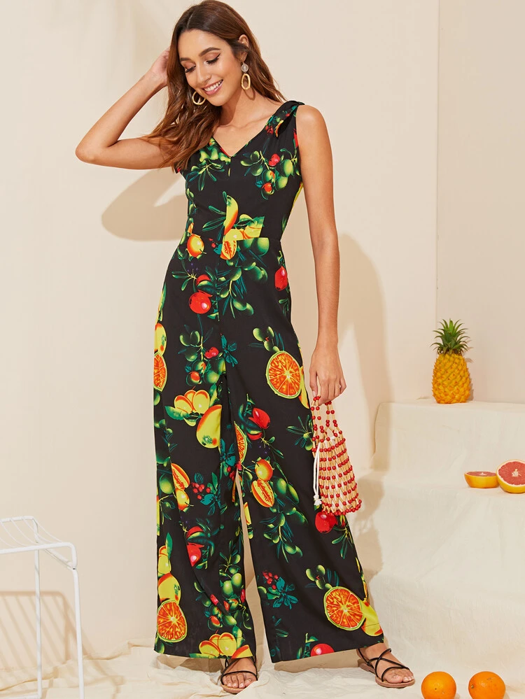fruit print jumpsuit