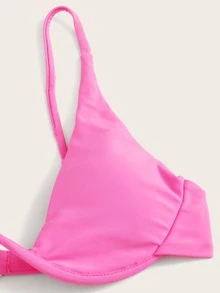 Underwire High Leg Bikini Set Summer Beach - Pink - View 4