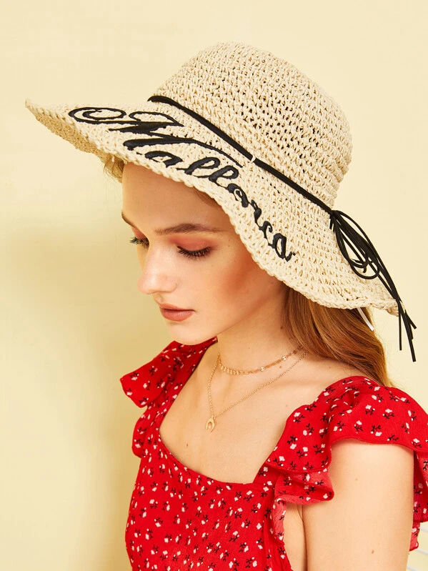 embroidered floppy hat