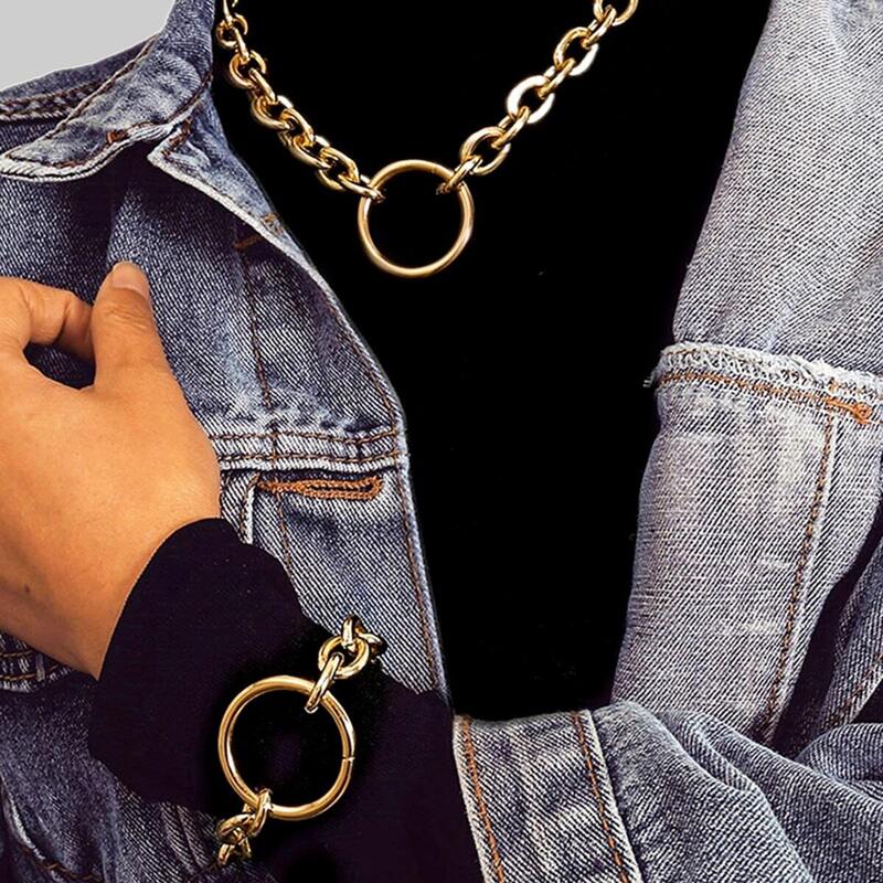 

Ring Pendant Link Bracelet & Necklace 2pcs