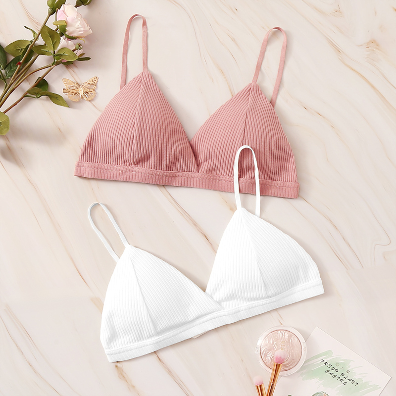 

Ribbed Seam Bra Set 2pack, Multicolor