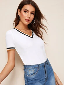 SHEIN تي شيرت الليم بالخط - أبيض - مشاهدة 4