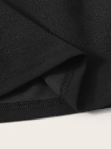 SHEIN Essnce Top de tirante corto ribete en abanico - Negro - Ver 5