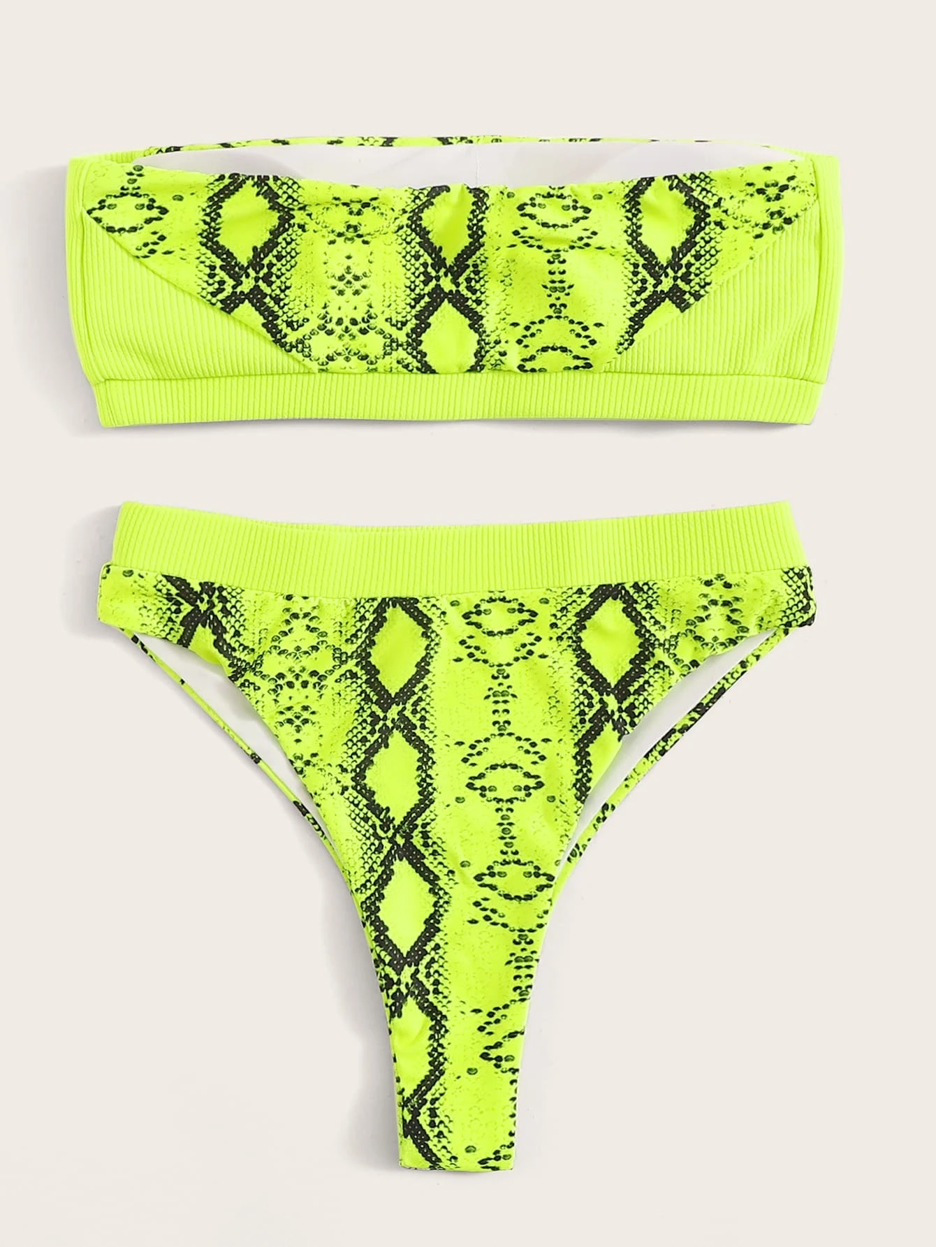 green snakeskin bikini