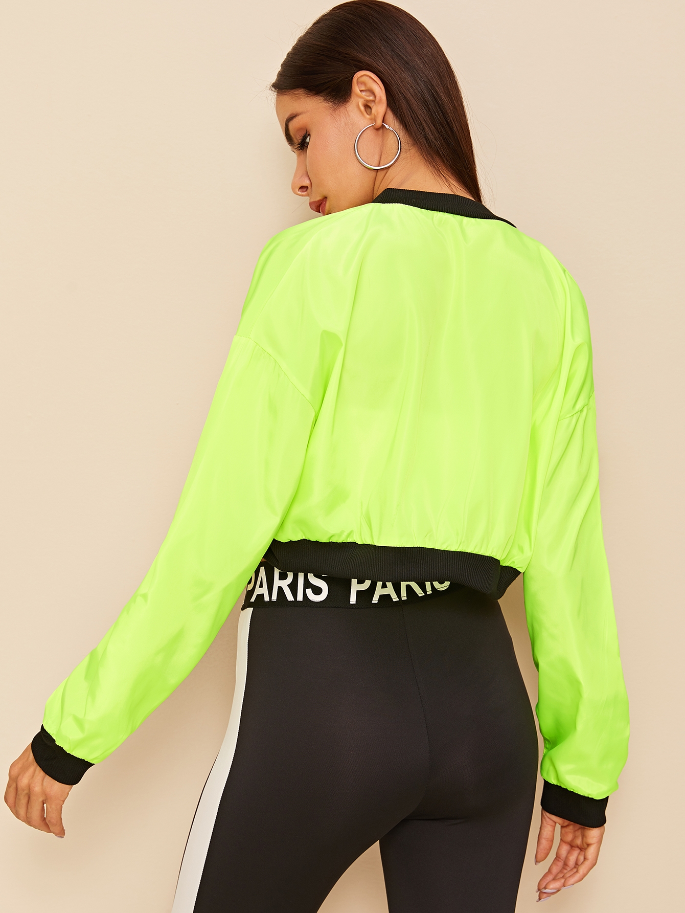 neon green crop jacket