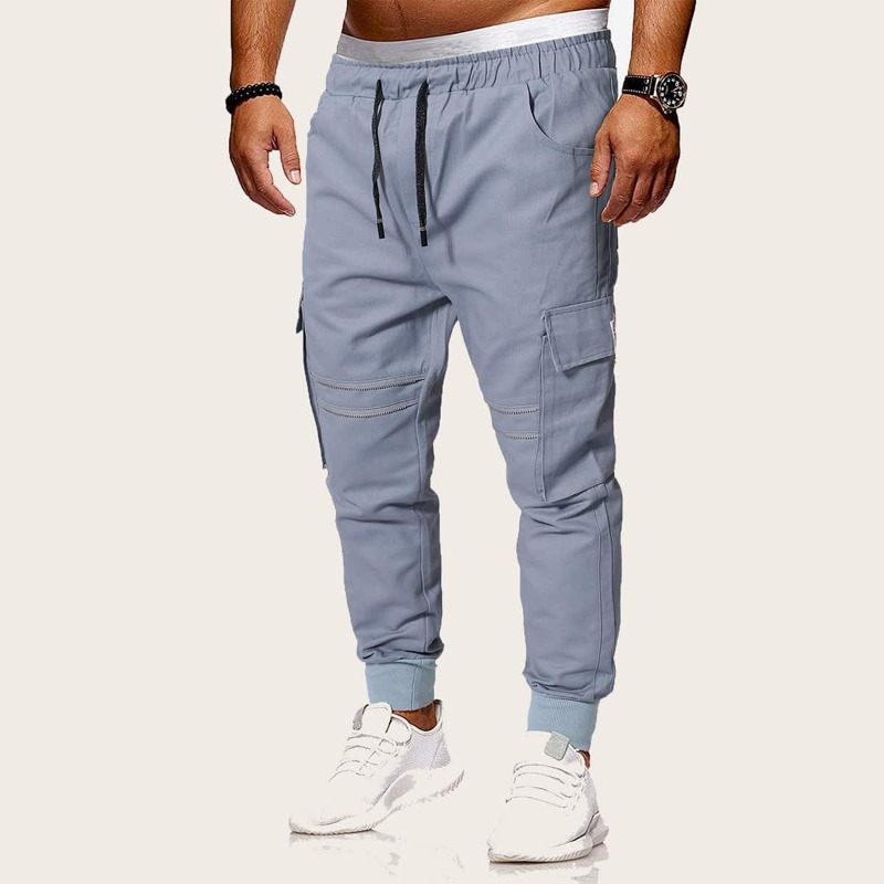 

Guys Side Pocket Drawstring Waist Cargo Pants, Grey
