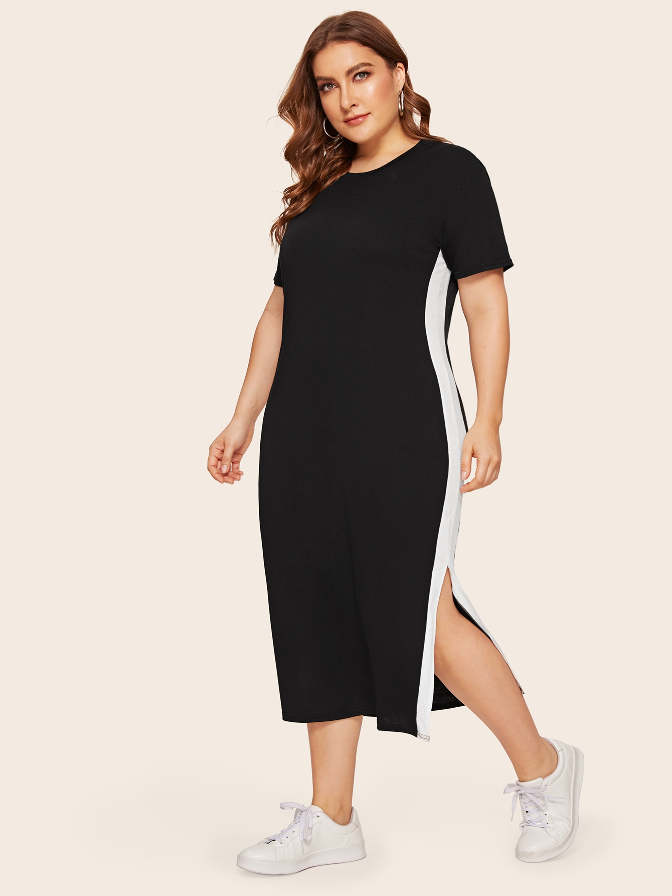 t shirt dress with slits on side